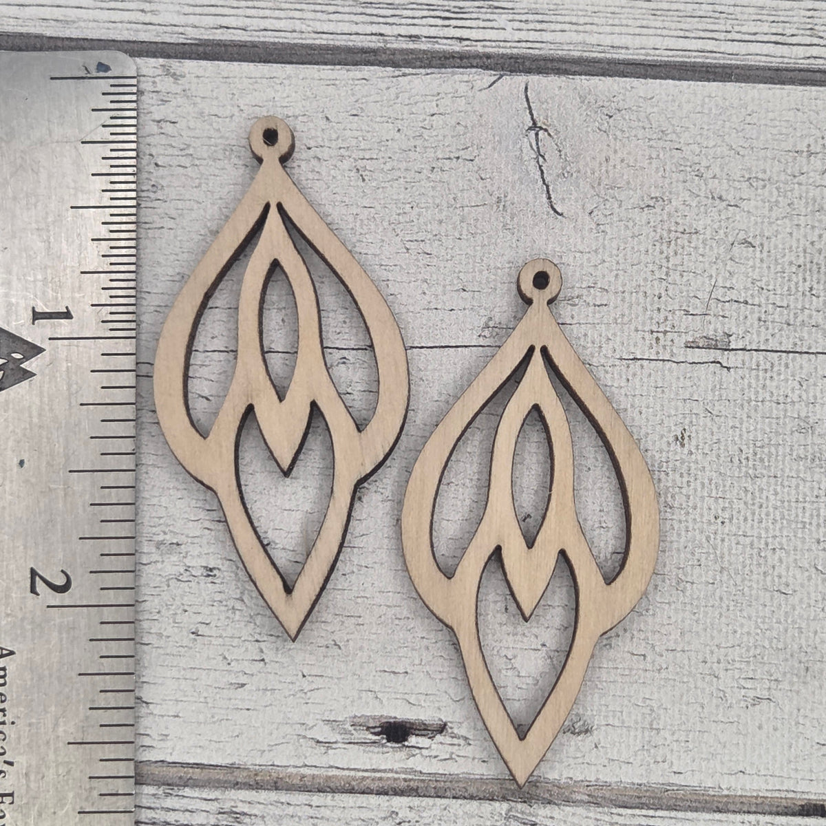 Large drops  - Laser cut earring pair