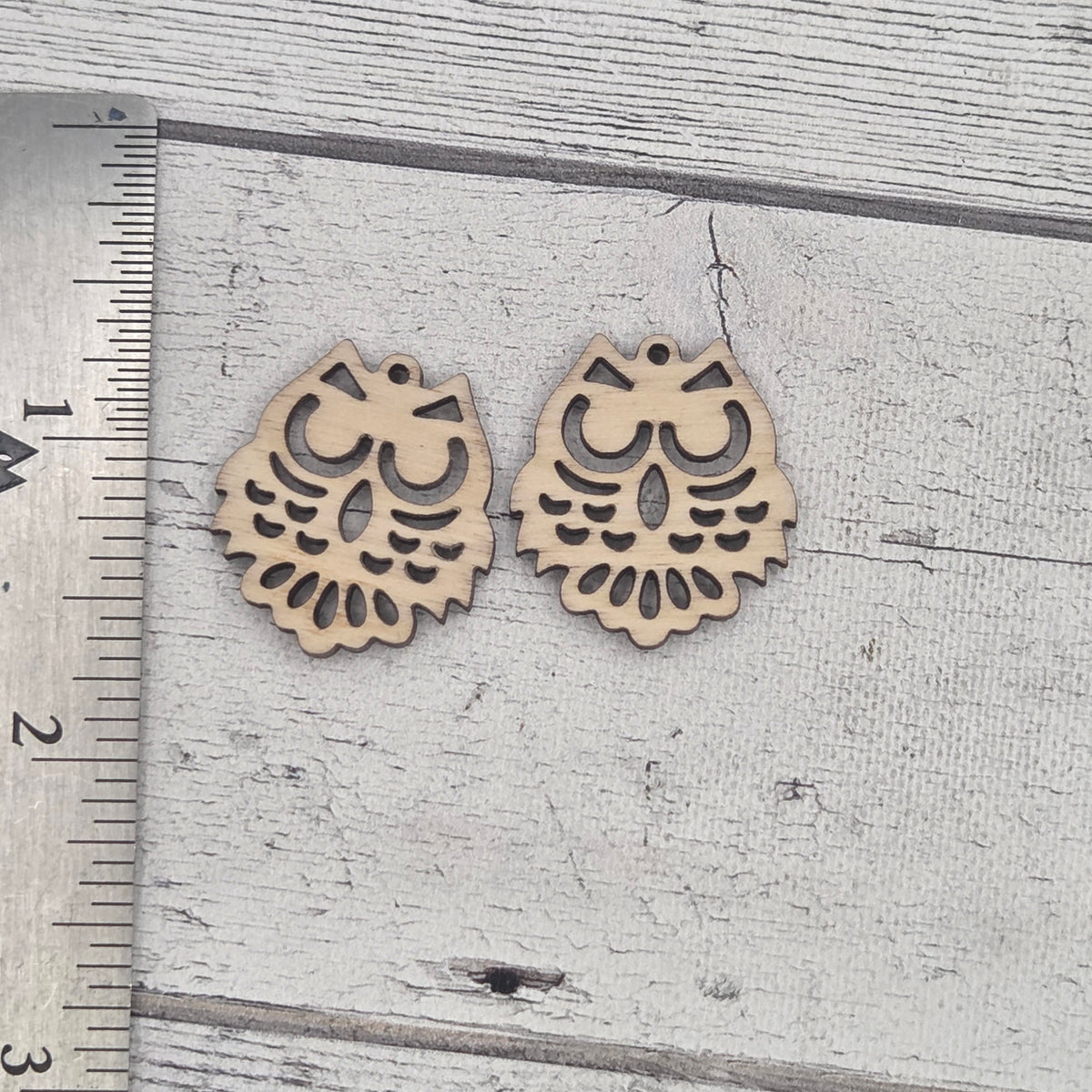 Small Owl - Laser cut earring pair