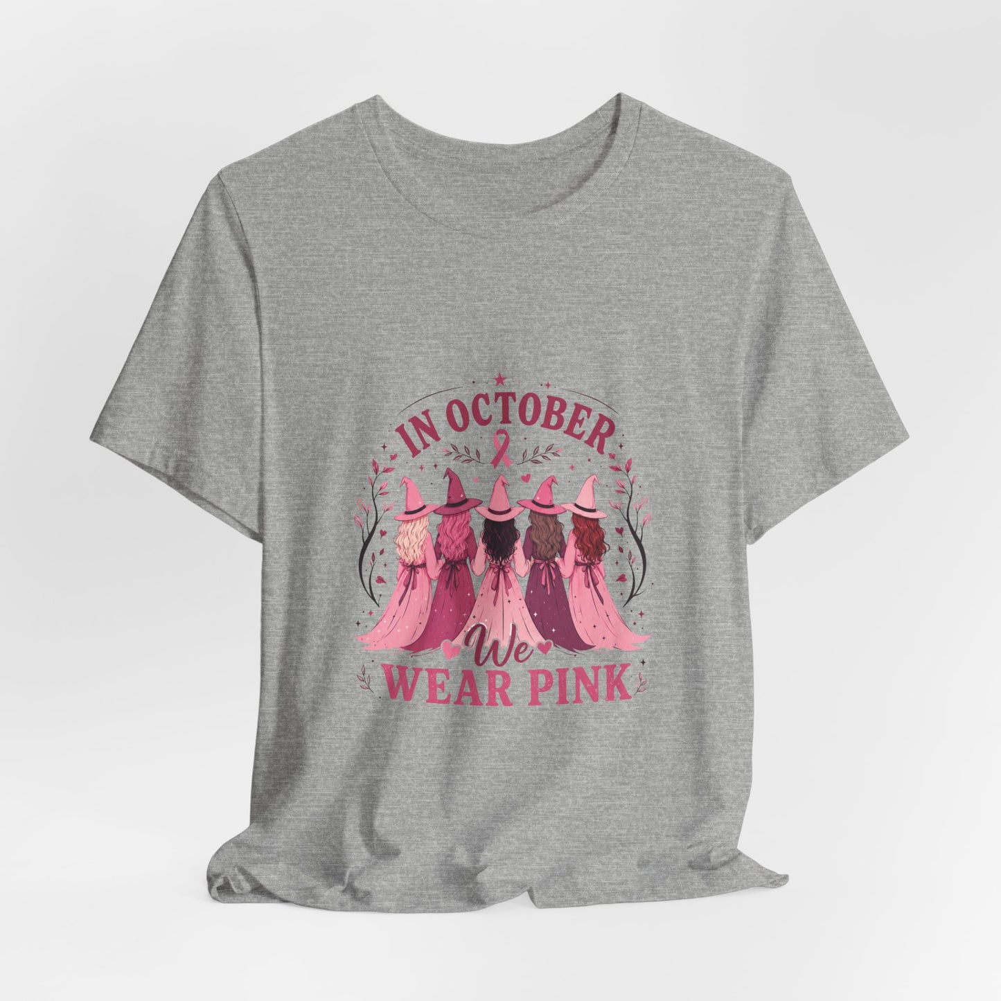 Breast Cancer Awareness Tee — "In October We Wear Pink" Short Sleeve Shirt