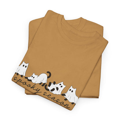 Spooky Season Cat Tee — Cute Ghost Cats "spooky season" Halloween Shirt