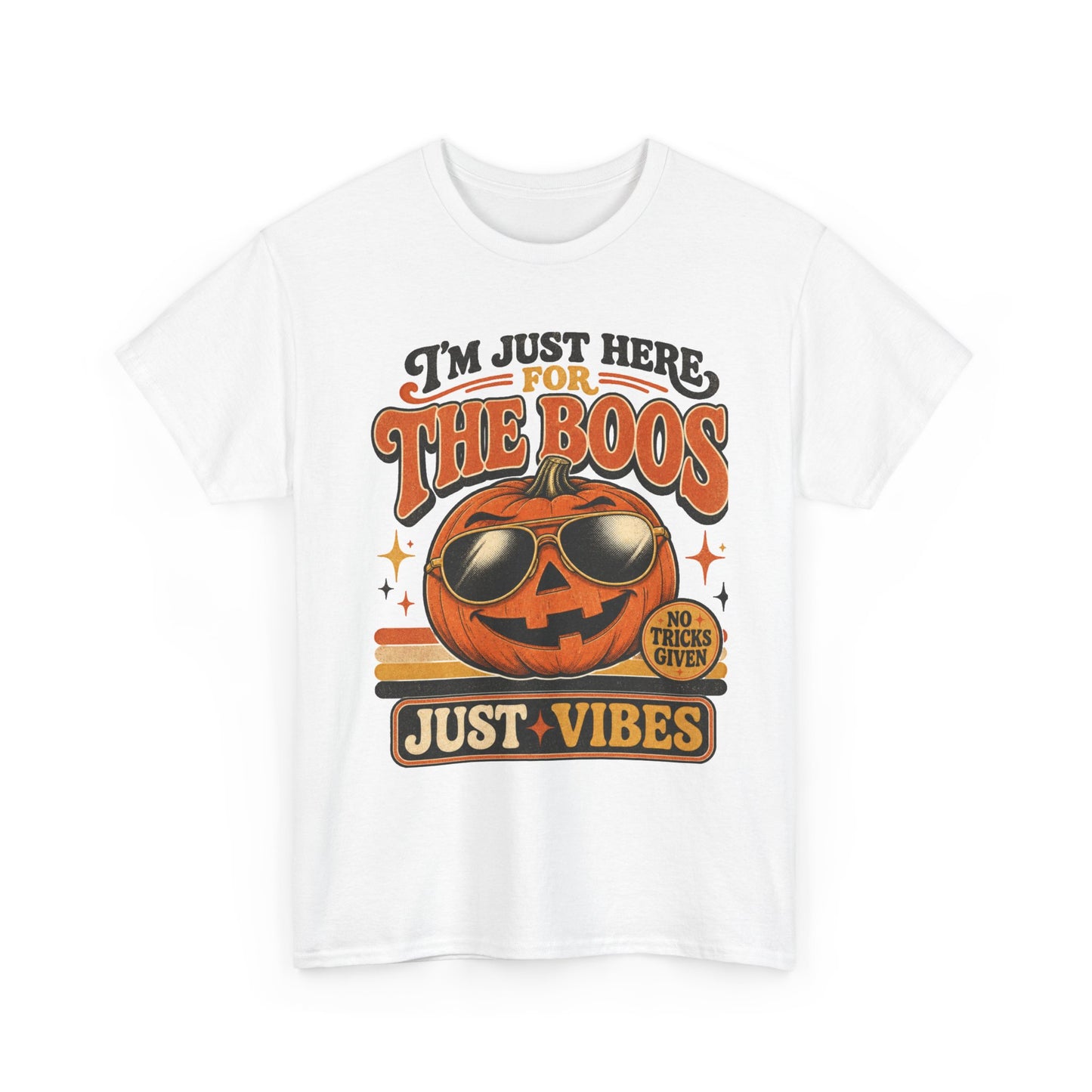 Halloween Pumpkin Tee — "I’m Just Here for the Boos" Retro Vibes