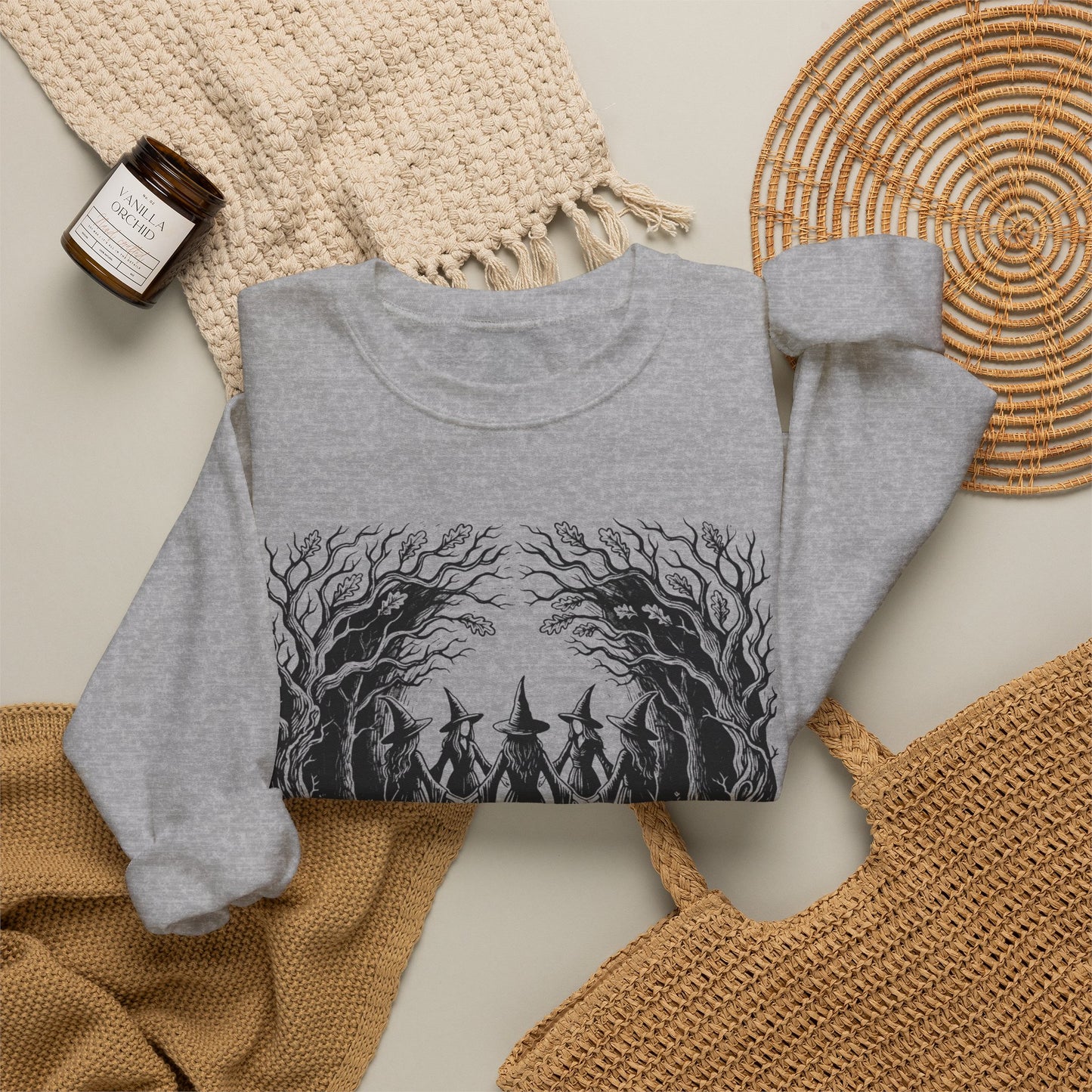 Witch Circle Crewneck Sweatshirt — "God Forbid Women Have Hobbies" Graphic