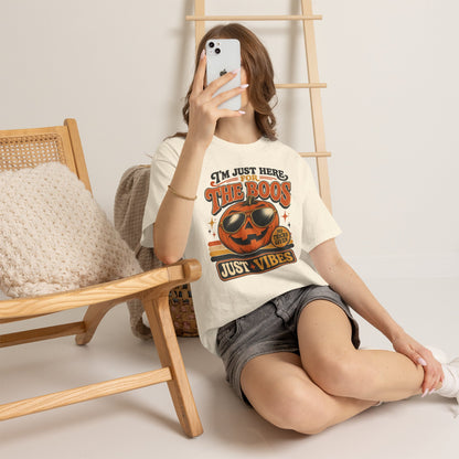 Halloween Pumpkin Tee — "I’m Just Here for the Boos" Retro Vibes