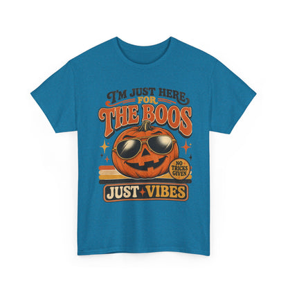 Halloween Pumpkin Tee — "I’m Just Here for the Boos" Retro Vibes