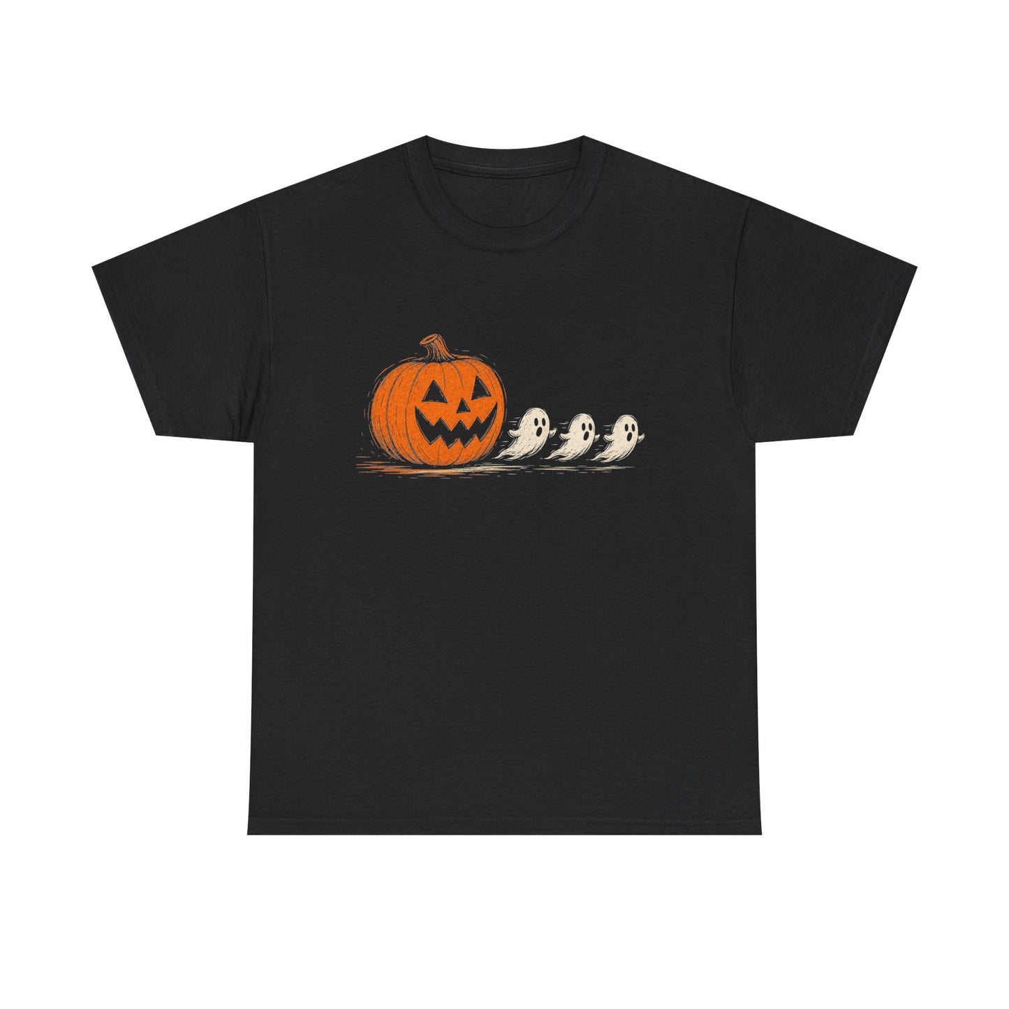 Halloween Pumpkin & Ghost Tee — Cute Jack-o'-Lantern with Ghost Friends
