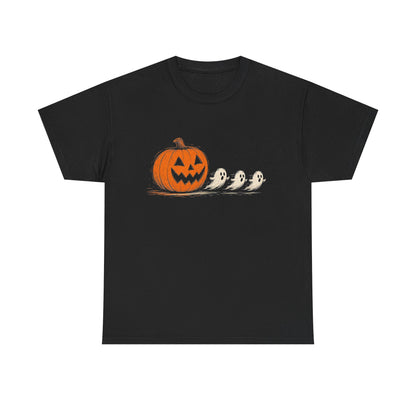Halloween Pumpkin & Ghost Tee — Cute Jack-o'-Lantern with Ghost Friends