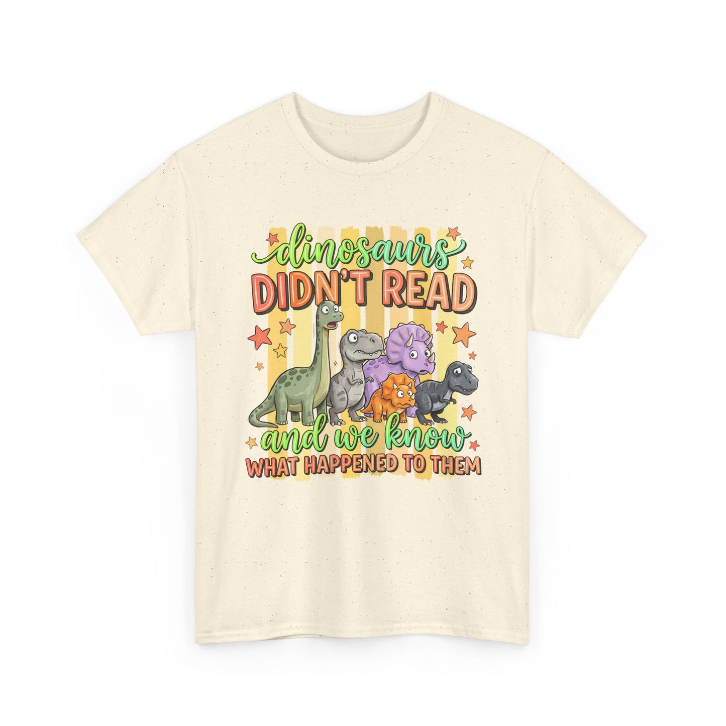 Dinosaur T‑Shirt — "Dinosaurs Didn't Read" Cute Retro Dino Graphic Tee