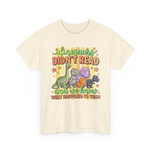 Dinosaur T‑Shirt — "Dinosaurs Didn't Read" Cute Retro Dino Graphic Tee