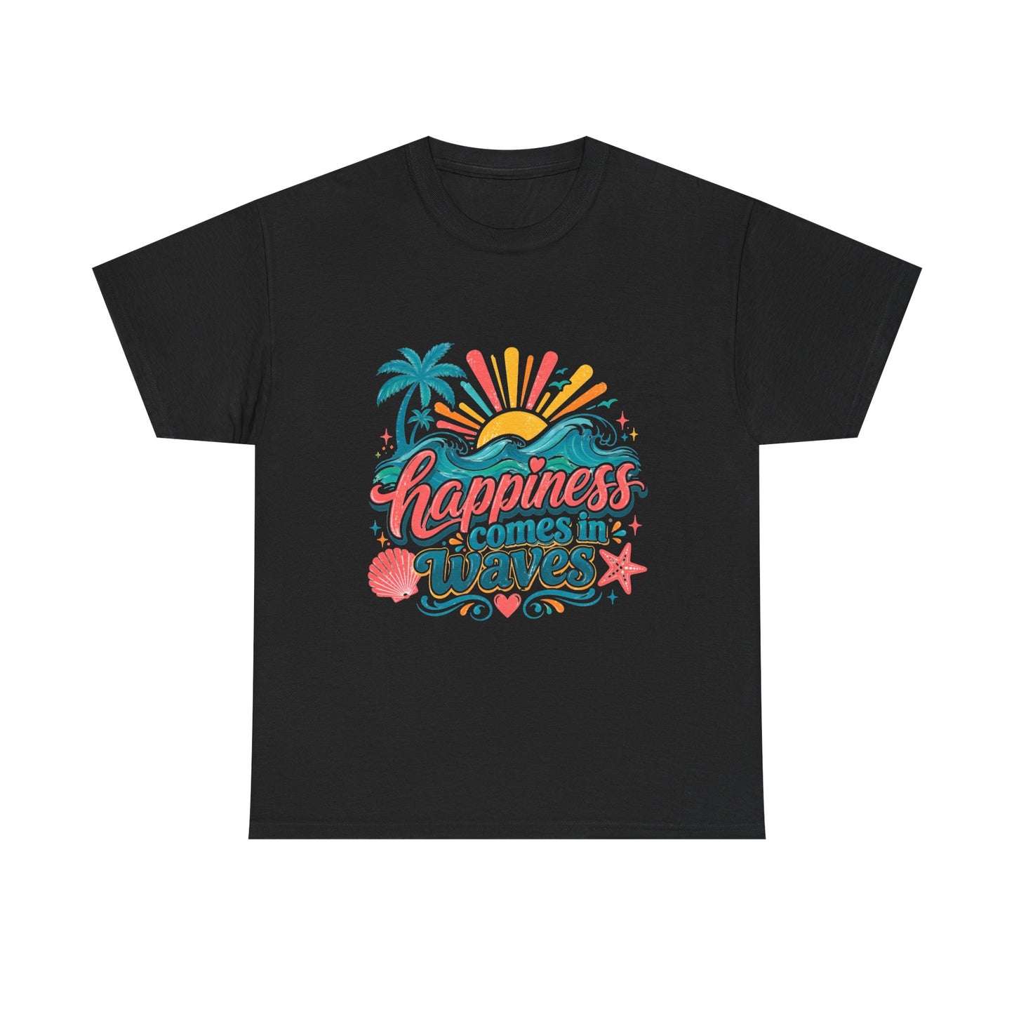 Happiness Comes in Waves T-Shirt — Beachy Summer Graphic Tee