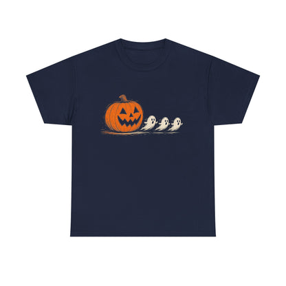 Halloween Pumpkin & Ghost Tee — Cute Jack-o'-Lantern with Ghost Friends