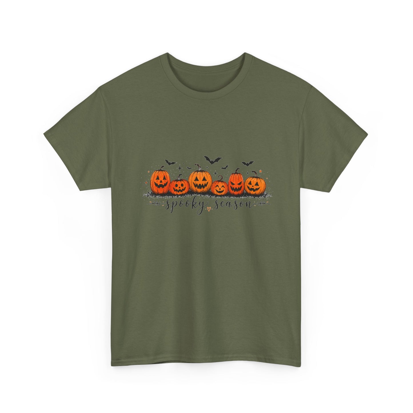 Spooky Season Pumpkin Tee — Cute Jack-o'-Lanterns & Bats Halloween T-Shirt