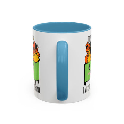 Customizable It's fine, I'm fine, Everything's Fine - Accent Coffee Mug (11, 15oz)