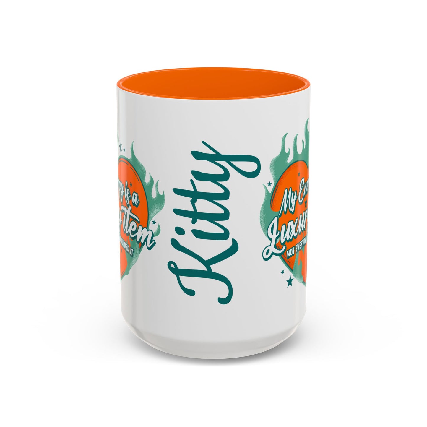 Accent Coffee Mug — "My Energy Is a Luxury Item" Heart Design
