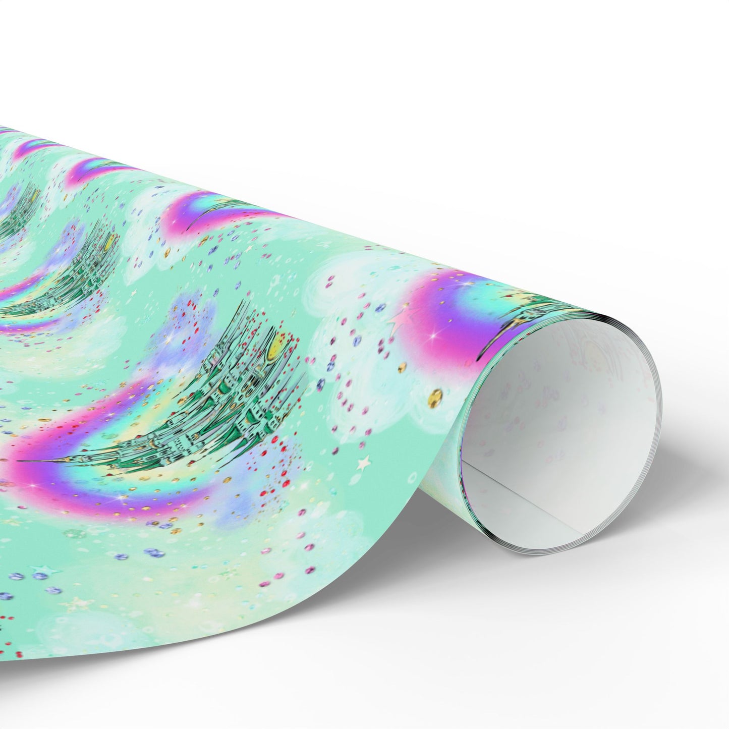 Over the Rainbow Castle and Rainbow Wrapping Paper Roll