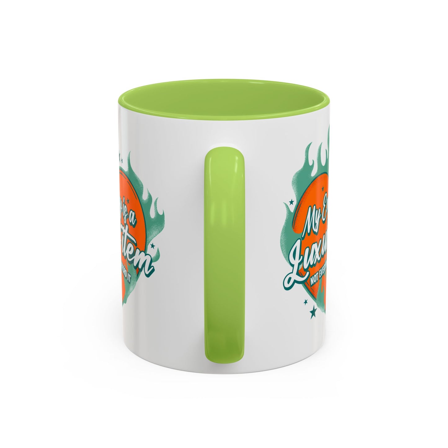 Customizable Accent Coffee Mug — "My Energy Is a Luxury Item" Heart Design