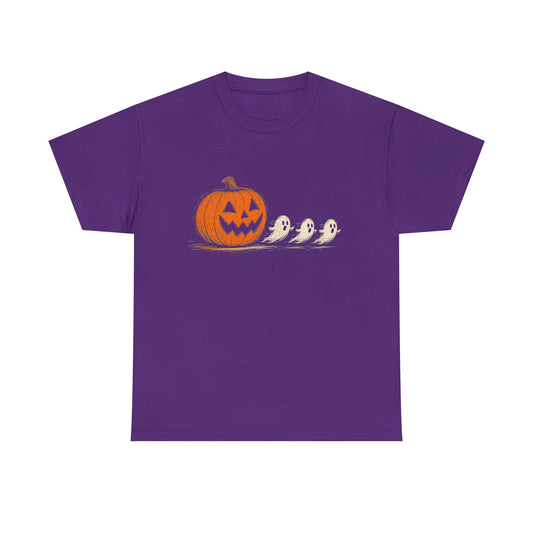 Halloween Pumpkin & Ghost Tee — Cute Jack-o'-Lantern with Ghost Friends