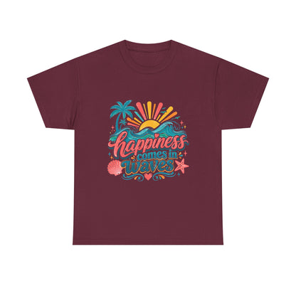 Happiness Comes in Waves T-Shirt — Beachy Summer Graphic Tee