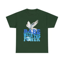 Babe With the Power Graphic Tee — Retro Blue Psychedelic Owl Design
