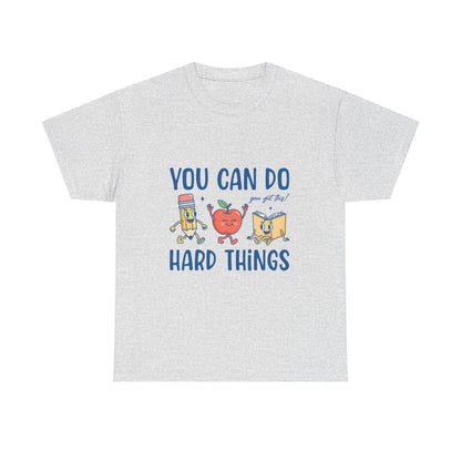 "You Can Do Hard Things" Back to  School Tee with Cute Characters