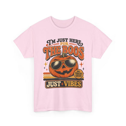 Halloween Pumpkin Tee — "I’m Just Here for the Boos" Retro Vibes