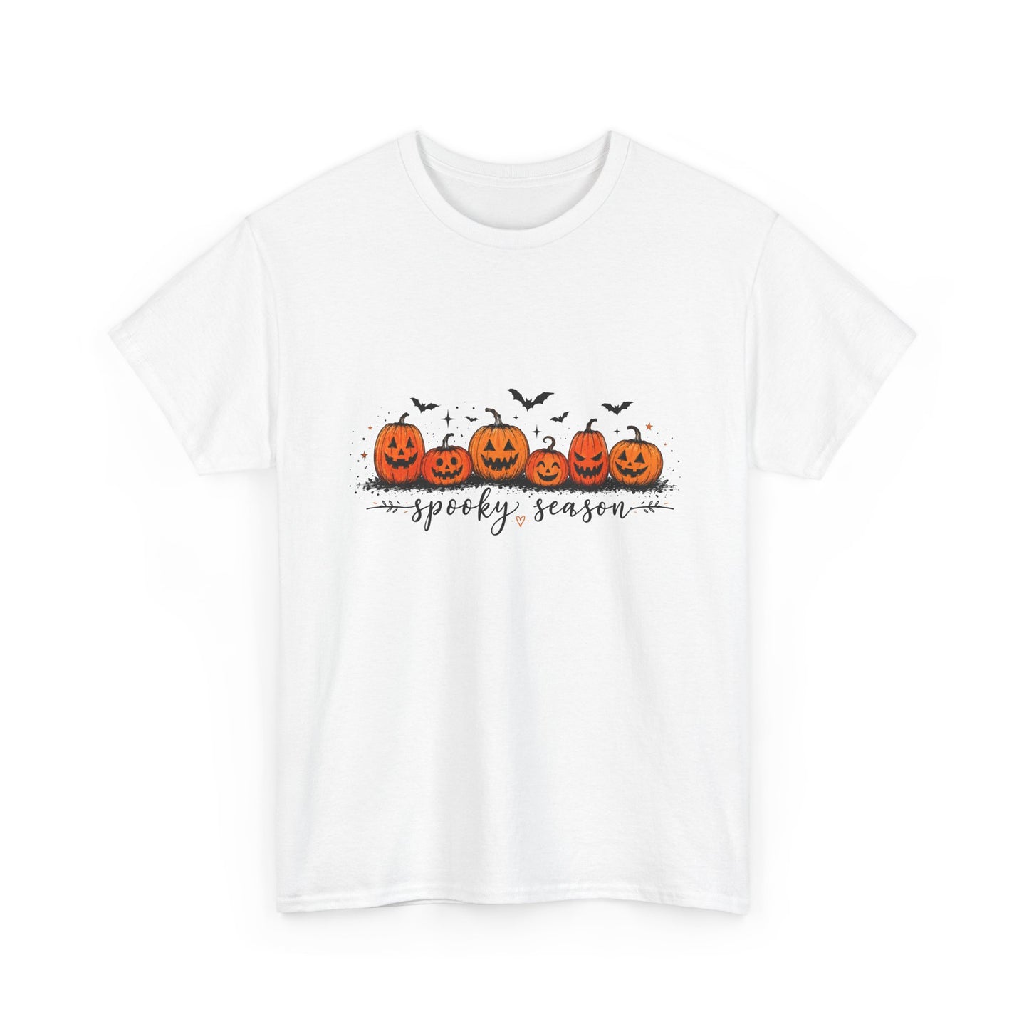 Spooky Season Pumpkin Tee — Cute Jack-o'-Lanterns & Bats Halloween T-Shirt