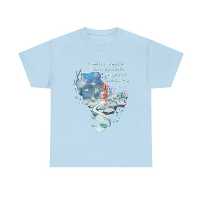 Mermaid Quote T-Shirt — 'I Must Be a Mermaid' Watercolor Tee  - Light colors