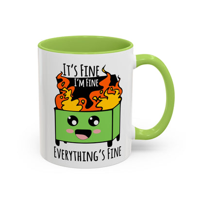 It's fine, I'm fine, Everything's Fine - Accent Coffee Mug (11, 15oz)