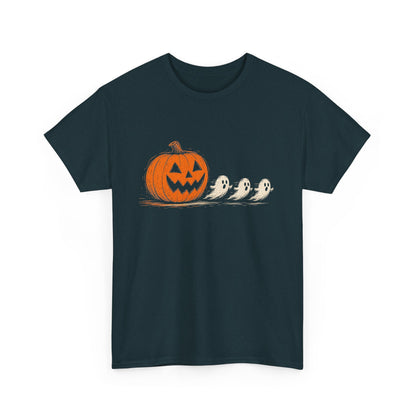 Halloween Pumpkin & Ghost Tee — Cute Jack-o'-Lantern with Ghost Friends