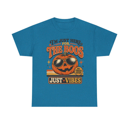 Halloween Pumpkin Tee — "I’m Just Here for the Boos" Retro Vibes