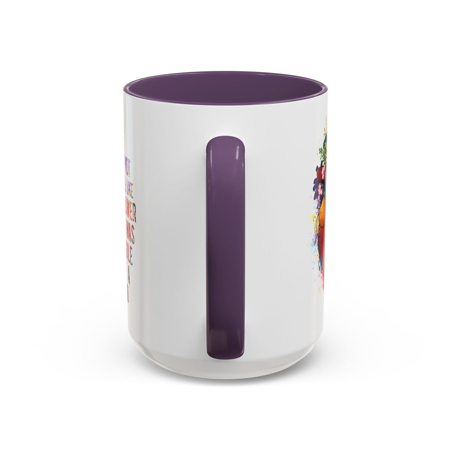 Customizable Accent Coffee Mug — "She Was Not Fragile Like a Flower, She Was Fragile Like a Bomb" Colorful Heart Floral Design (11/15 oz)