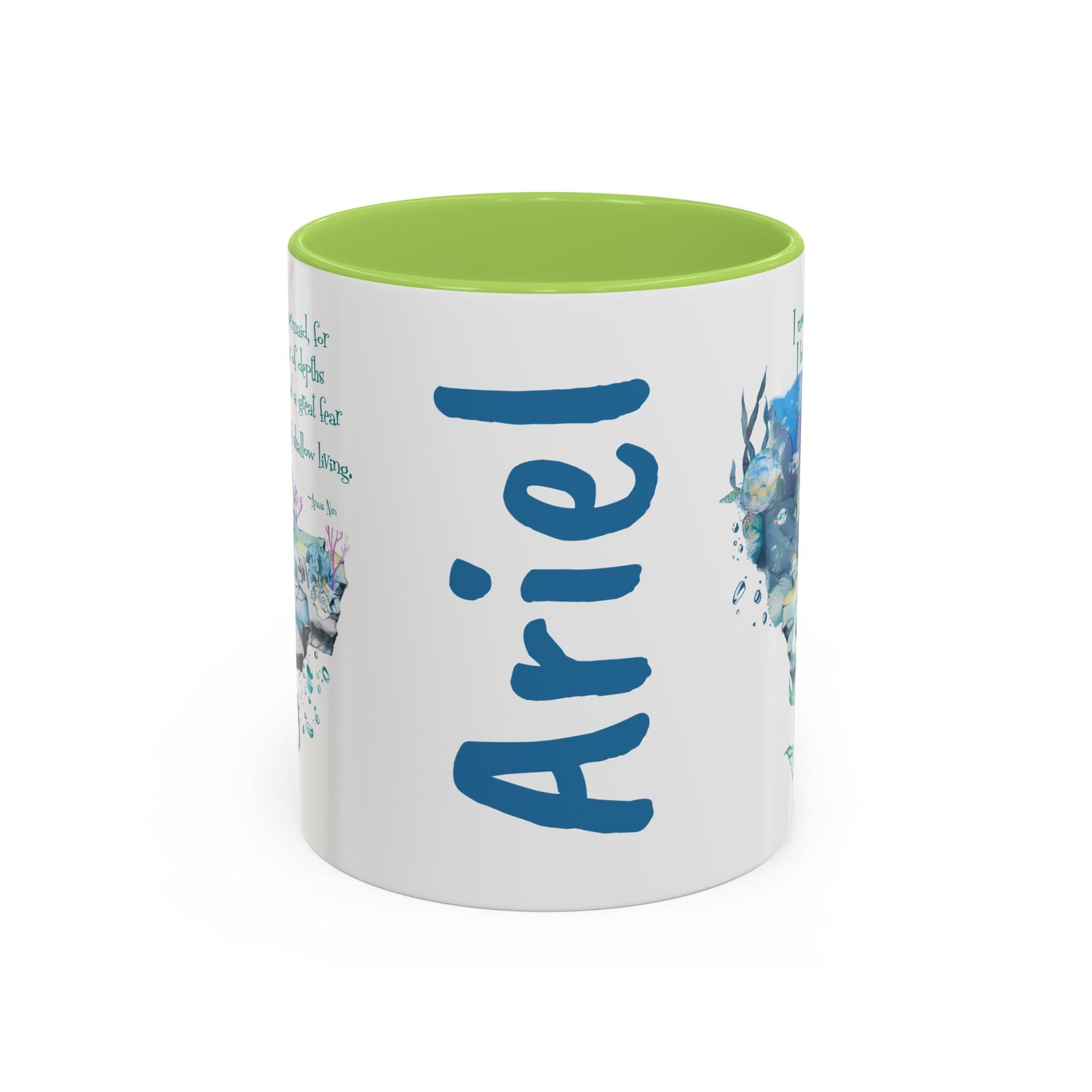 Customizable Mermaid Quote Accent Coffee Mug — Inspirational Ocean Art 11/15oz