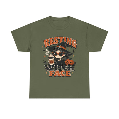 Resting Witch Face T-Shirt – Cute Halloween Witch Coffee Tee