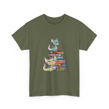 Book Dragon T-Shirt — Cute Book Stack Dragons Reading Tee