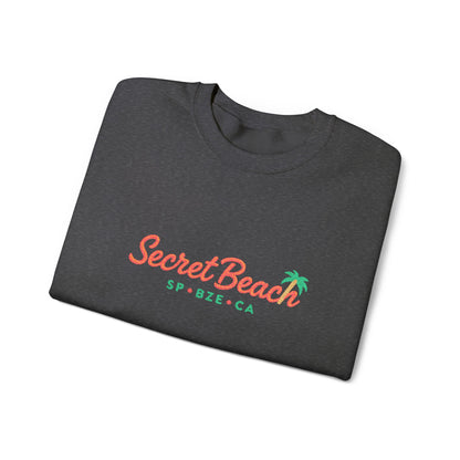 Secret Beach embroidered Crewneck Sweatshirt — Retro Palm Beach Vibes