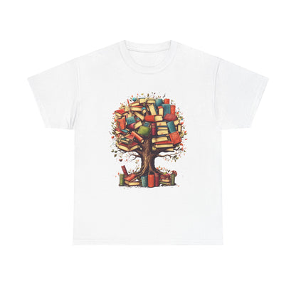 Book Tree T-Shirt – Literary Tree of Books Graphic Tee for Book Lovers
