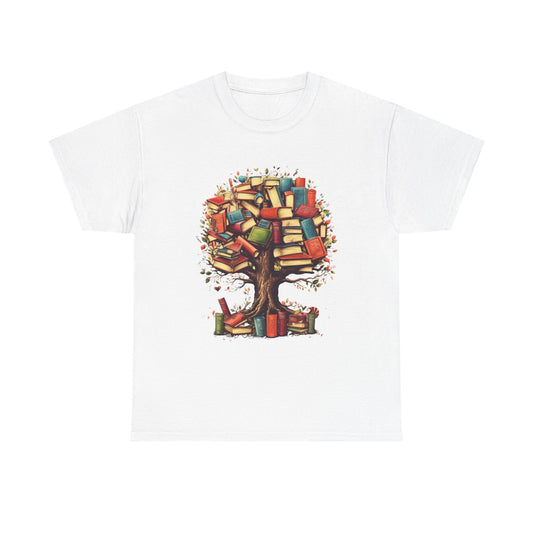 Book Tree T-Shirt – Literary Tree of Books Graphic Tee for Book Lovers