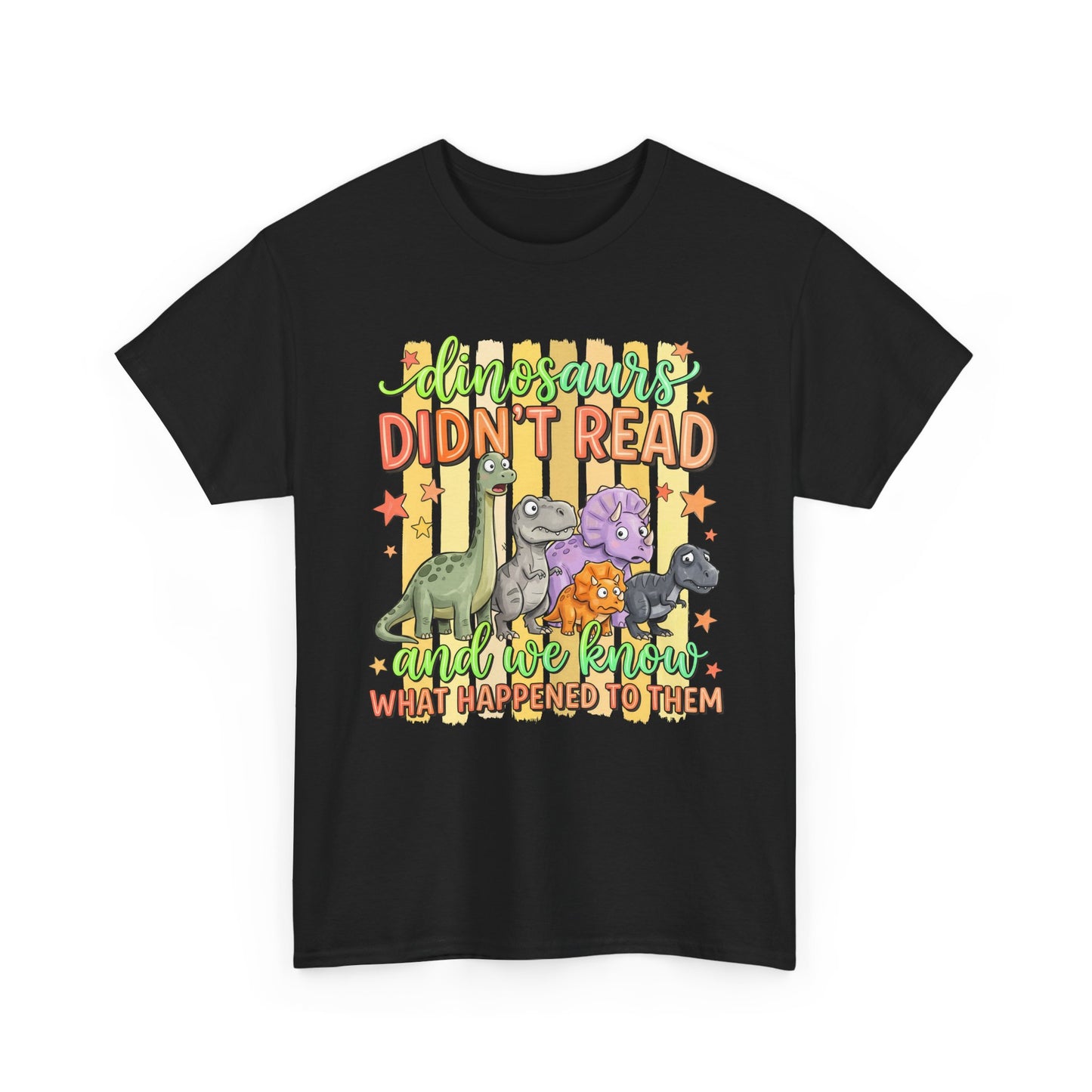 Dinosaur T‑Shirt — "Dinosaurs Didn't Read" Cute Retro Dino Graphic Tee