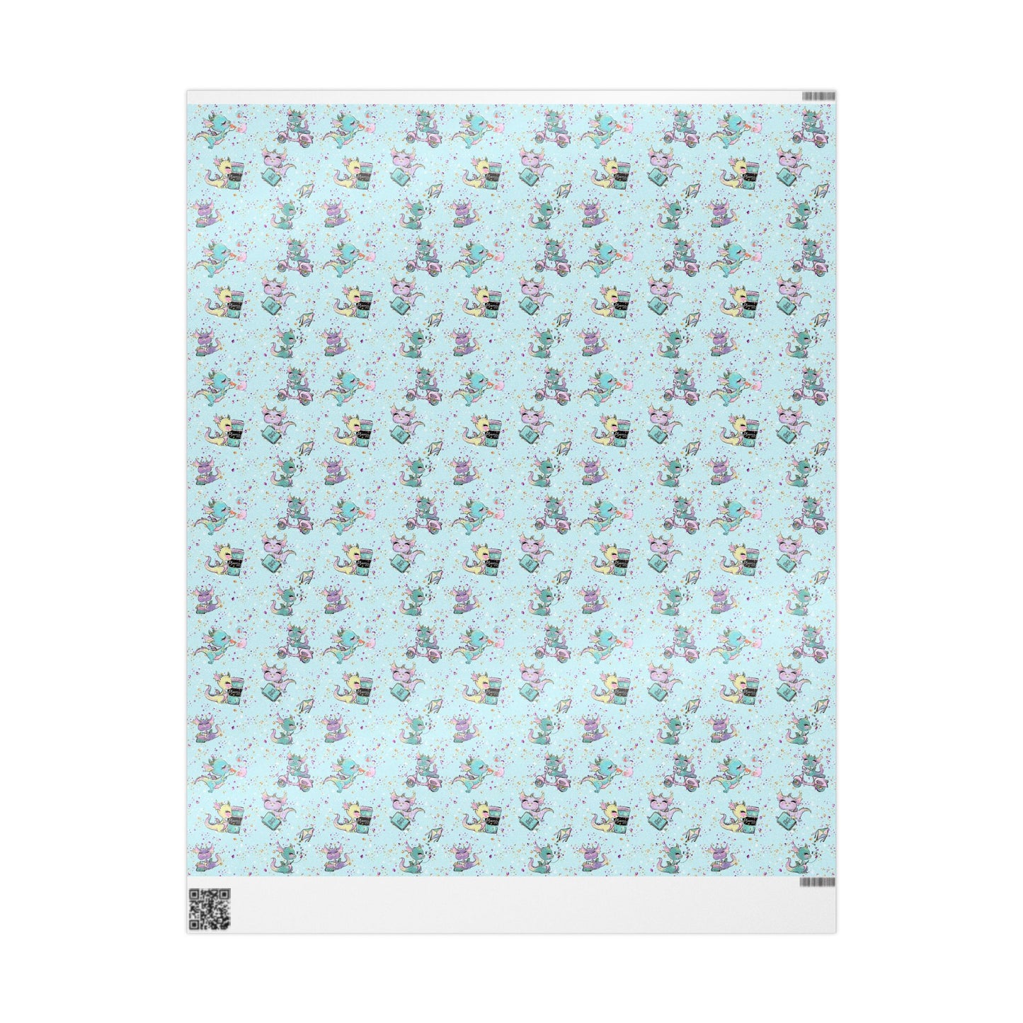 Cute Dragons Gift Wrap (Blue)