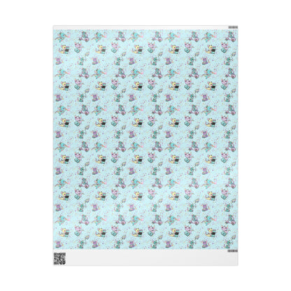 Cute Dragons Gift Wrap (Blue)