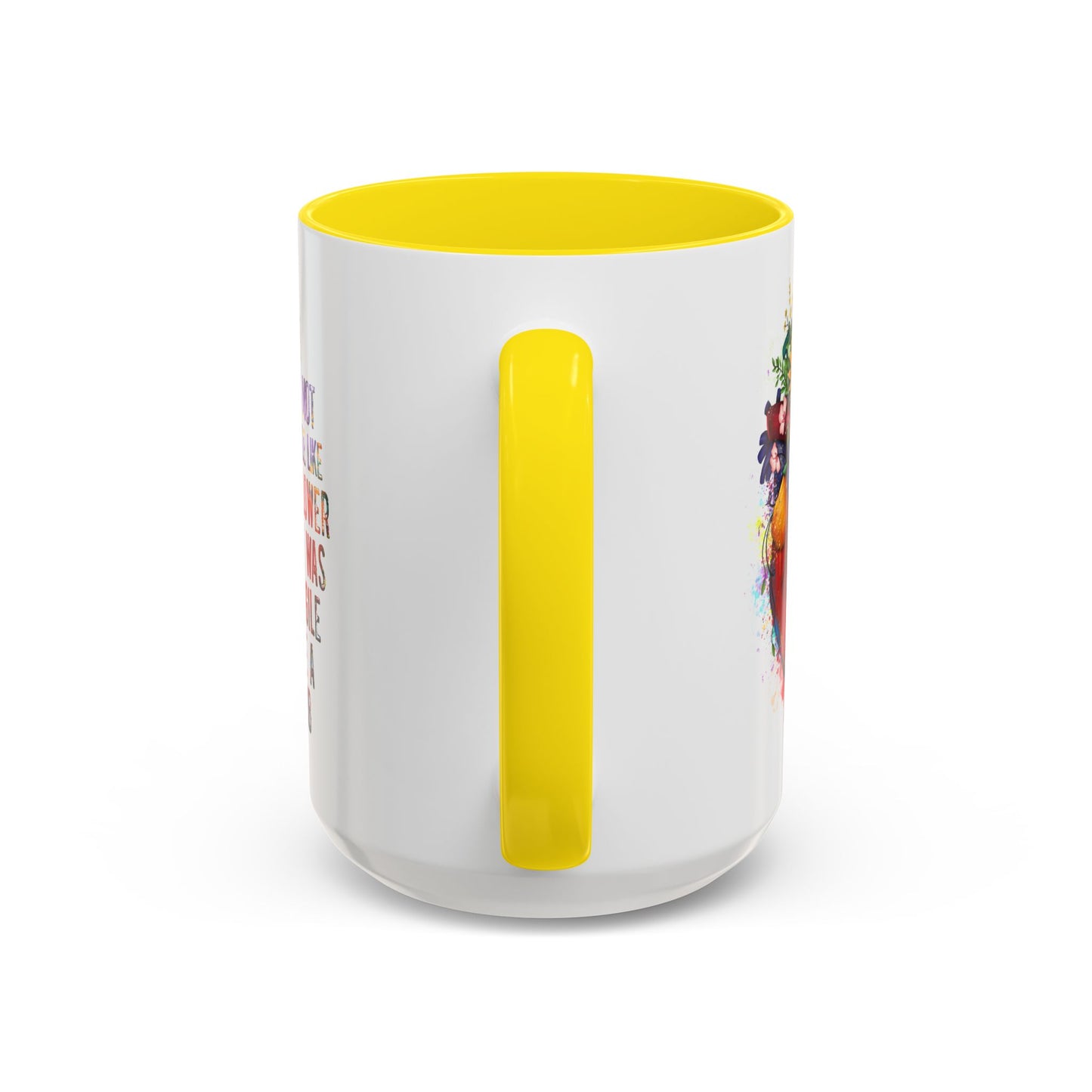 Customizable Accent Coffee Mug — "She Was Not Fragile Like a Flower, She Was Fragile Like a Bomb" Colorful Heart Floral Design (11/15 oz)