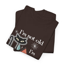 Mid Century Modern Cat T-Shirt — “I’m Not Old, I’m Mid Century Modern” Retro Graphic Tee