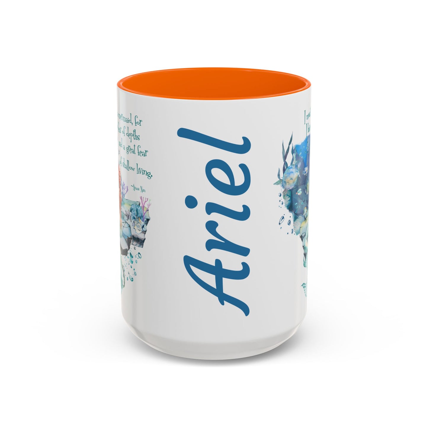 Customizable Mermaid Quote Accent Coffee Mug — Inspirational Ocean Art 11/15oz