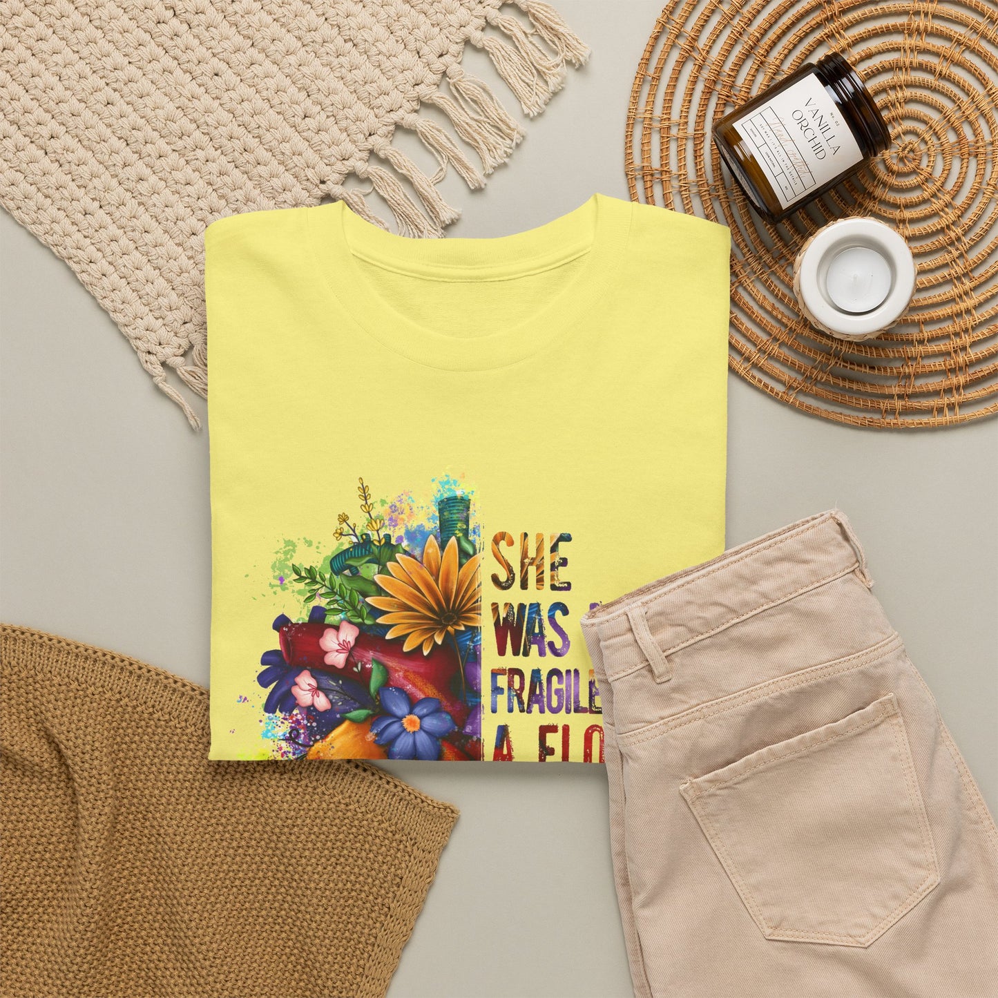 "She Was Not Fragile Like a Flower, She Was Fragile Like a Bomb" Floral Heart Graphic Tee