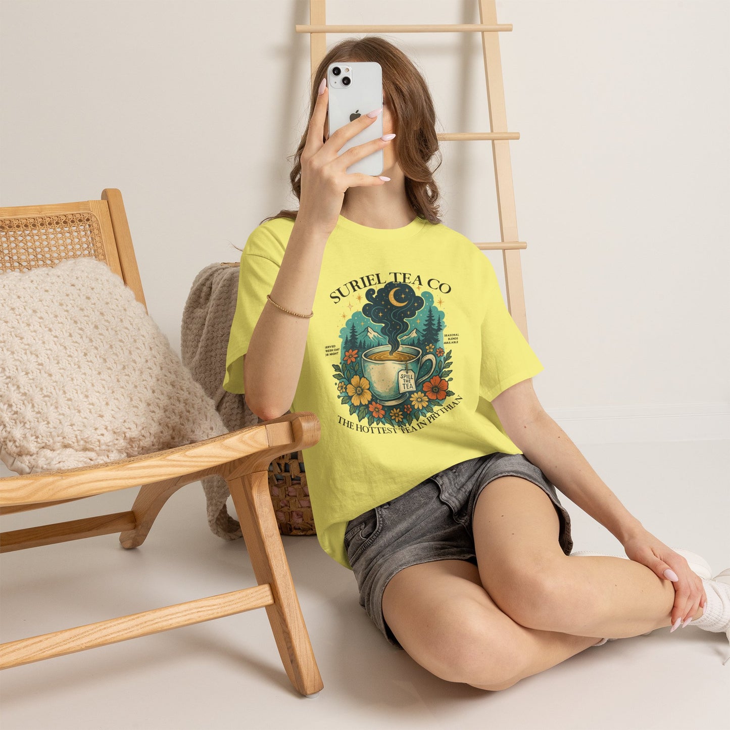 Suriel Tea Co. Vintage Tea Cup T-Shirt  Graphic Tee
