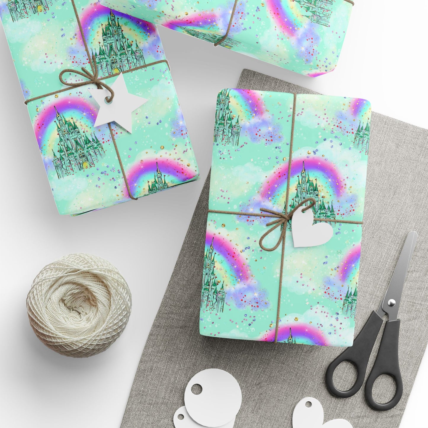 Over the Rainbow Castle and Rainbow Wrapping Paper Roll