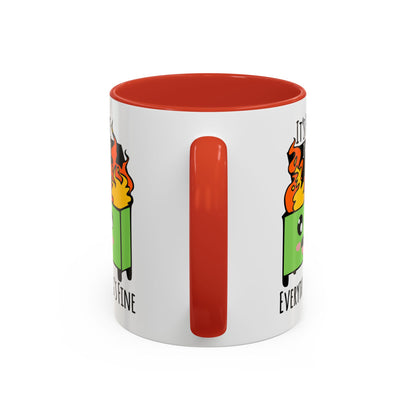 Customizable It's fine, I'm fine, Everything's Fine - Accent Coffee Mug (11, 15oz)