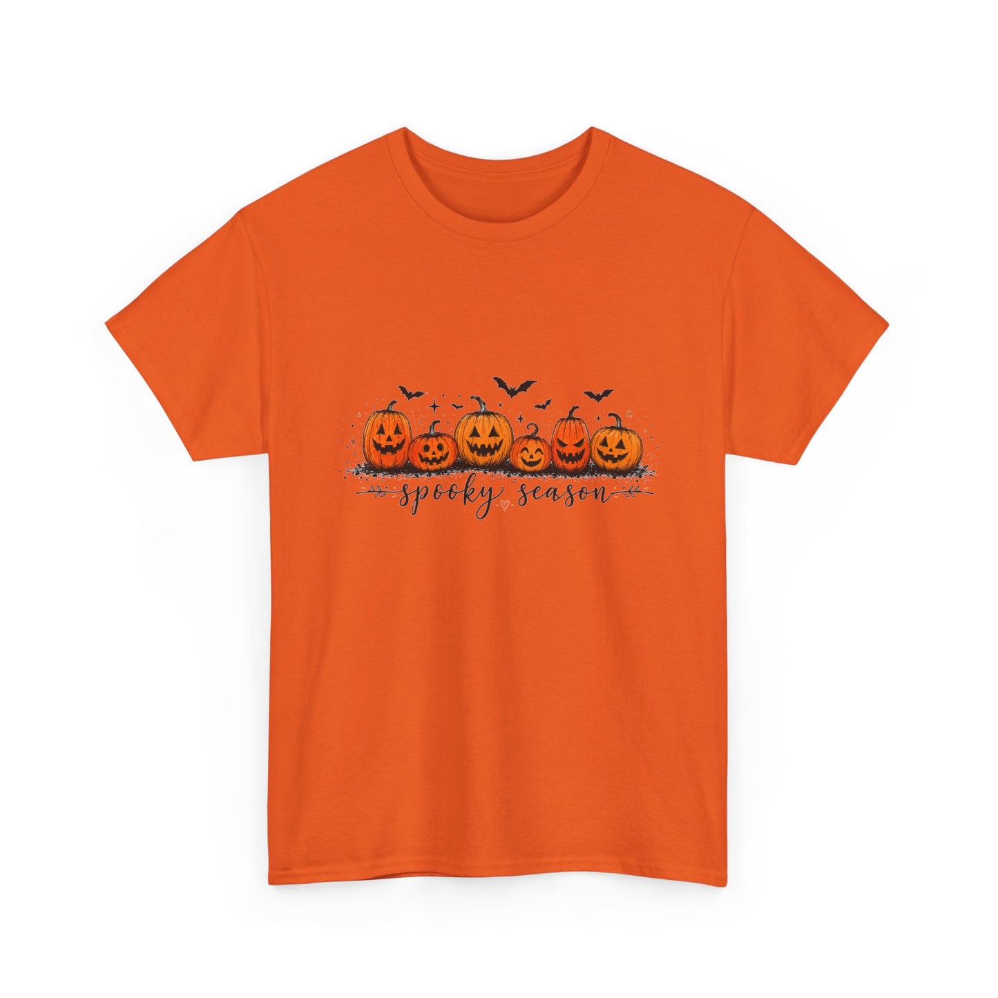Spooky Season Pumpkin Tee — Cute Jack-o'-Lanterns & Bats Halloween T-Shirt