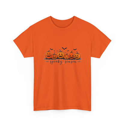 Spooky Season Pumpkin Tee — Cute Jack-o'-Lanterns & Bats Halloween T-Shirt