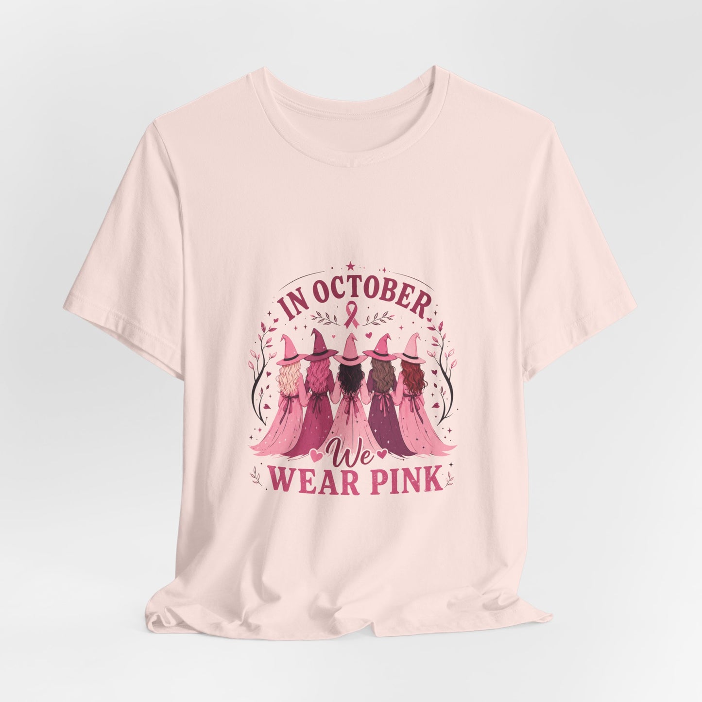 Breast Cancer Awareness Tee — "In October We Wear Pink" Short Sleeve Shirt