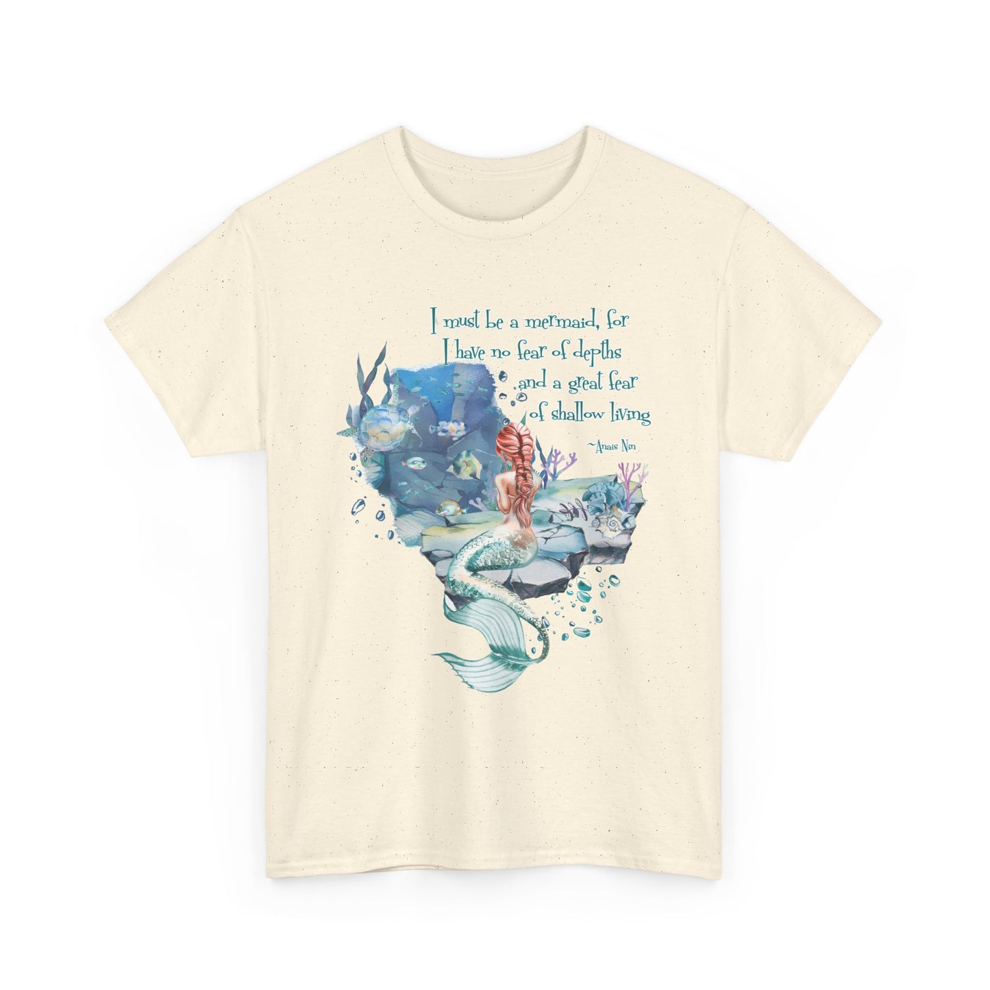 Mermaid Quote T-Shirt — 'I Must Be a Mermaid' Watercolor Tee  - Light colors